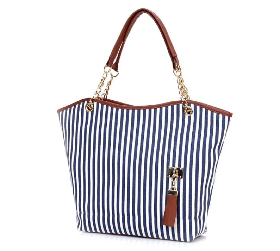 

Women Lady Girl Handbags Korea hot popular Striped Canvas Hit Color beautiful sweet fashion Shoulder Messenger Bag Cases
