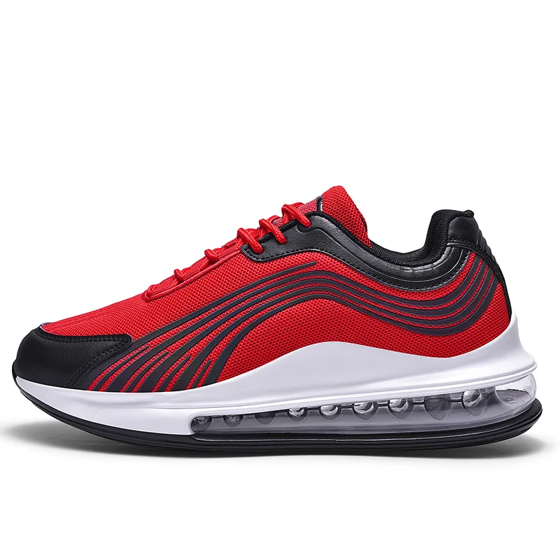 Большие размеры 39-46 кроссовки мужские модные тренировочные дышащие удобные воздушные подушки легкая мужская обувь мужские кроссовки#0578 - Цвет: black red 0578