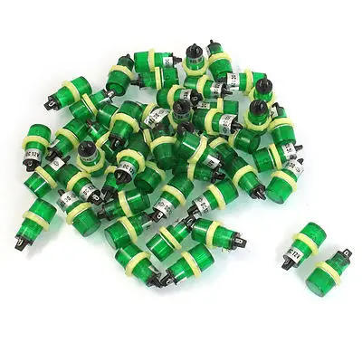 

50 Pcs 15mm Threaded 12VDC Green Round Head Indicator Pilot Light XD15-3
