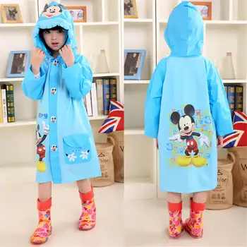 

Mickey kids Raincoat outdoor Inflatable cap children frozen minnie Boy rain Rainproof Poncho child riding Rainsuit