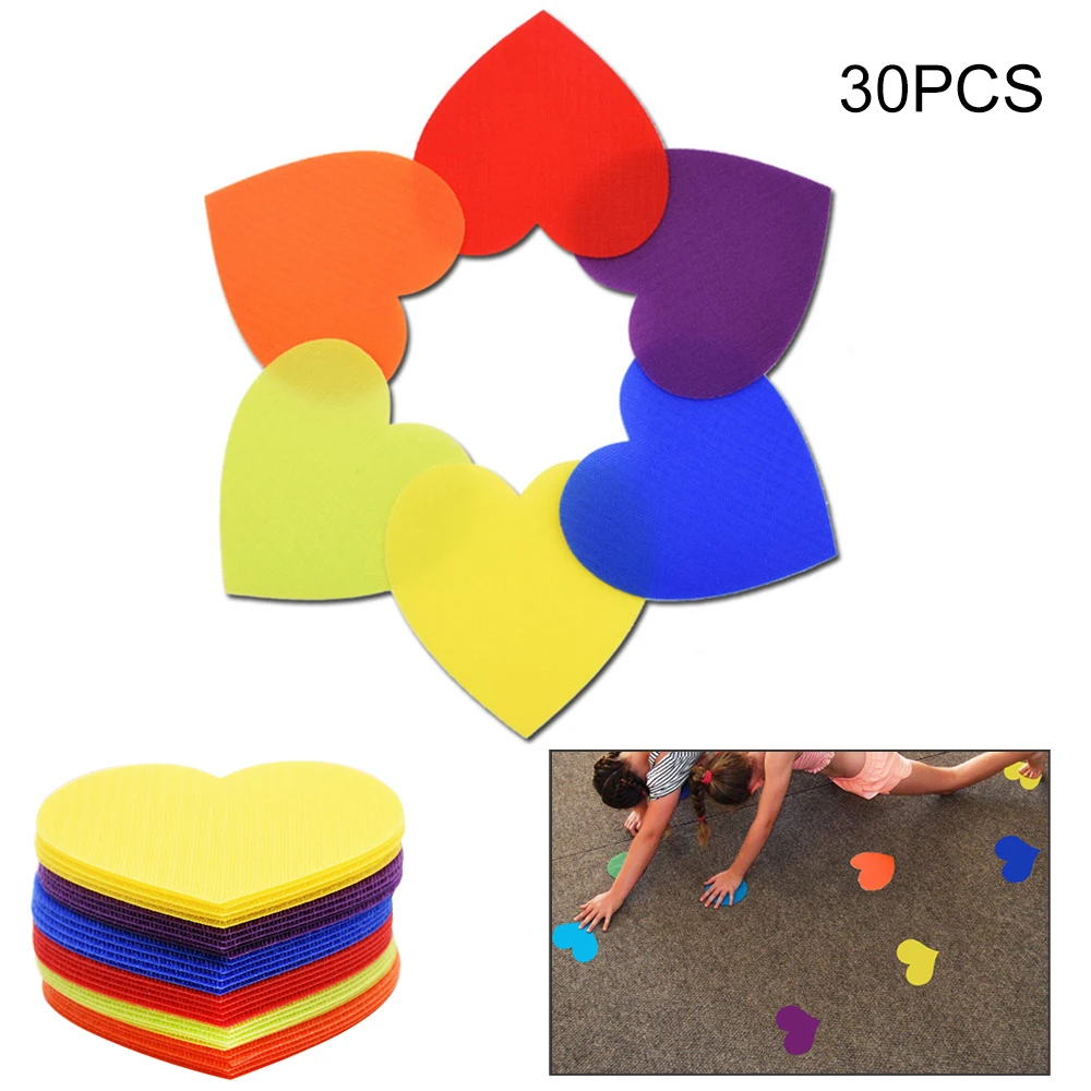  30PCS 5 Inch Carpet Spot Markers Rainbow Color Round Carpet Spots Marker For Classroom Sport Trainn - 4000434003050