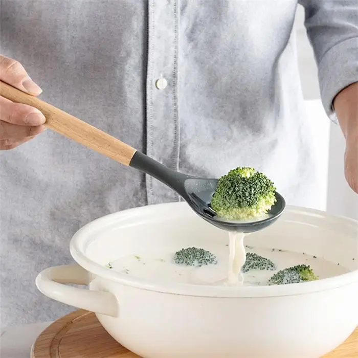 Силиконовая кухонная утварь кухонные инструменты Кухонная утварь с деревянной ручкой