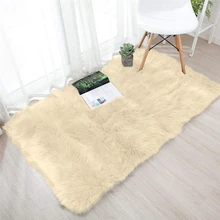 Ковер из искусственной шерсти прямоугольная/квадратная отделка искусственный коврик для сиденья простая кожа мех простые пушистые коврики моющиеся домашние Textile30