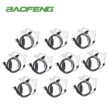 

10pcs Dual PTT Baofeng UV82 Walkie Talkie Headset Baofeng Accessories Air Acoustic Tube Headset Earpiece for Two Way Radio UV82