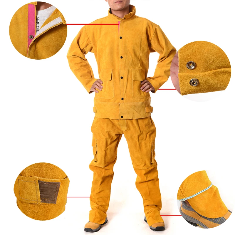 Воловья электрическая сварочная Рабочая одежда специальная защитная одежда защищающий от ожогов кожаная защитная одежда для работы Wea
