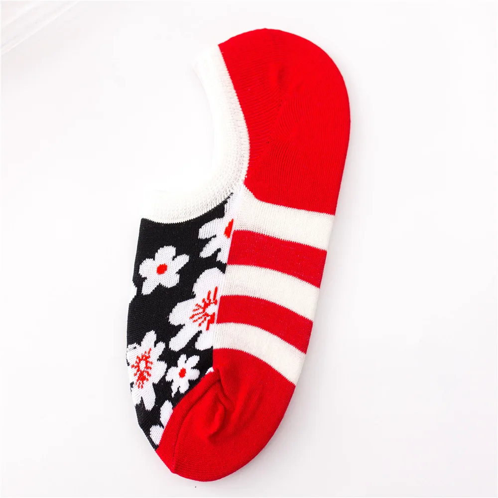 Веселые летние носки в стиле ретро; модные невидимые носки-башмачки; Разноцветные полосатые сетчатые носки в британском стиле; спортивные короткие носки - Цвет: 8