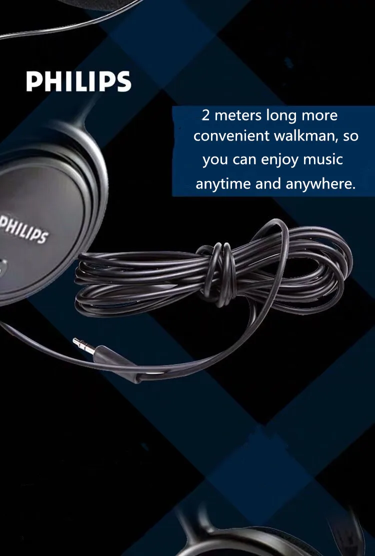 PHILIPS SHP2000 3,5 мм наушники Музыкальная гарнитура PC bass Наушники SHP2000 стандартные наушники