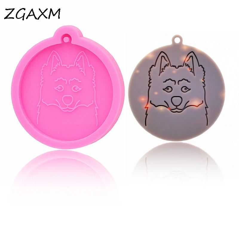 

LM 1046 New Shiny Cute Dog Pendant Silicone Mold, Epoxy Clay Mold for Key Ring Ears, Jewelry Making Tools