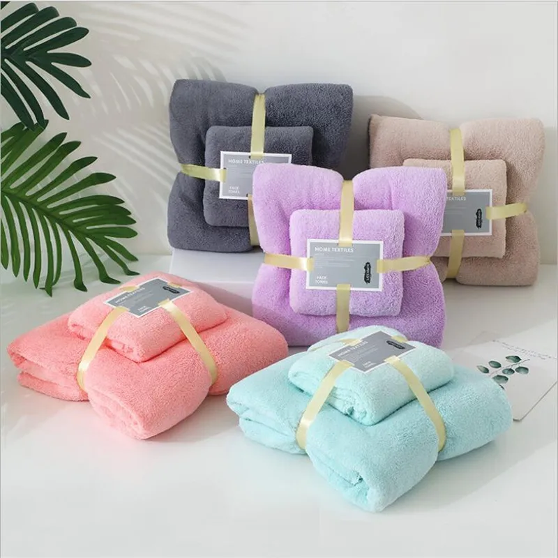 Microfiber Towel Set 17 Colors Coral Fleece Hair Drying Towel Microfibre Swimming Hand Bath Towel Sets Bathroom Towels Microfiber Set