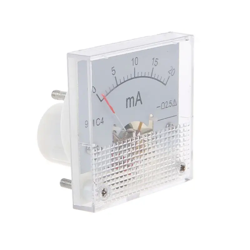 91C4 Ammeter DC Analog Current Meter Panel Mechanical Pointer Type 1/2/3/5/10/20/30/50/100/200/300/500mA A