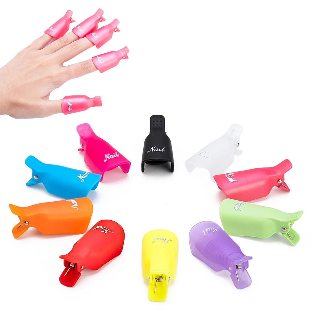 Dmoley 10pcs Gel Nail Polish Clips Caps Remover Gel Polish Remove