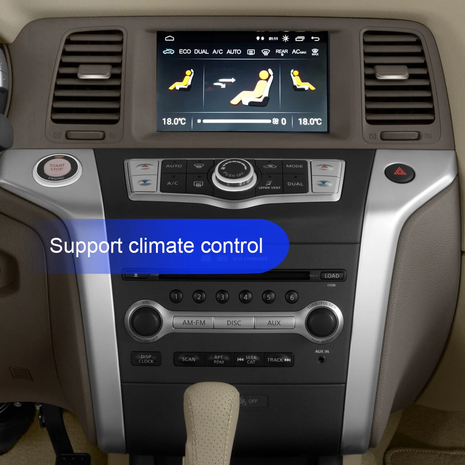 Android 9.0 Car Dvd Player For NISSAN Murano Z51 2009 2010 2011 2012 2013 2014 GPS Navigation Stereo BT AUX