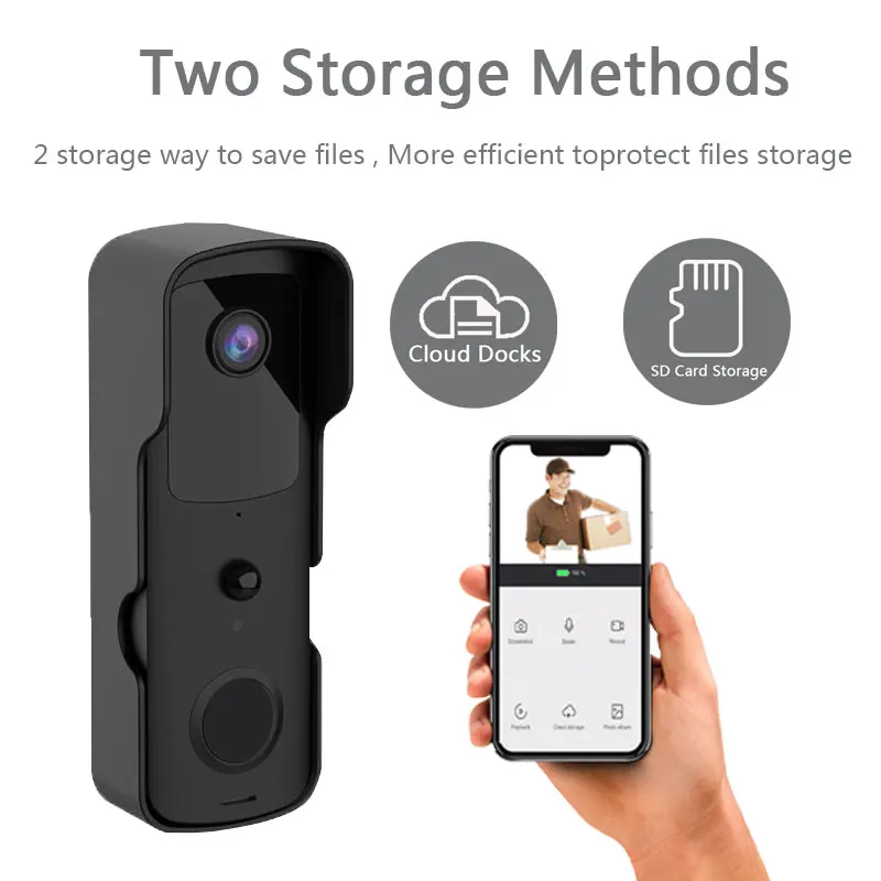 touch screen intercom 1080P WiFi Tuya Smart Video Doorbell IP54 Waterproof Camera Video Intercom Doorbell Two-Way Audio Works With Alexa Google Home video door phone