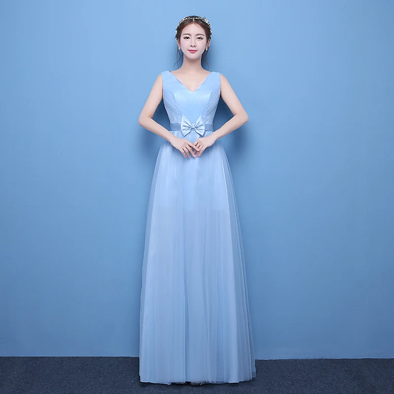 Sky Blue Wedding Guest Dress Elegant Burgundy Bridesmaid Tulle New Years Dress Graduation Long Party Sister Club Prom Princes