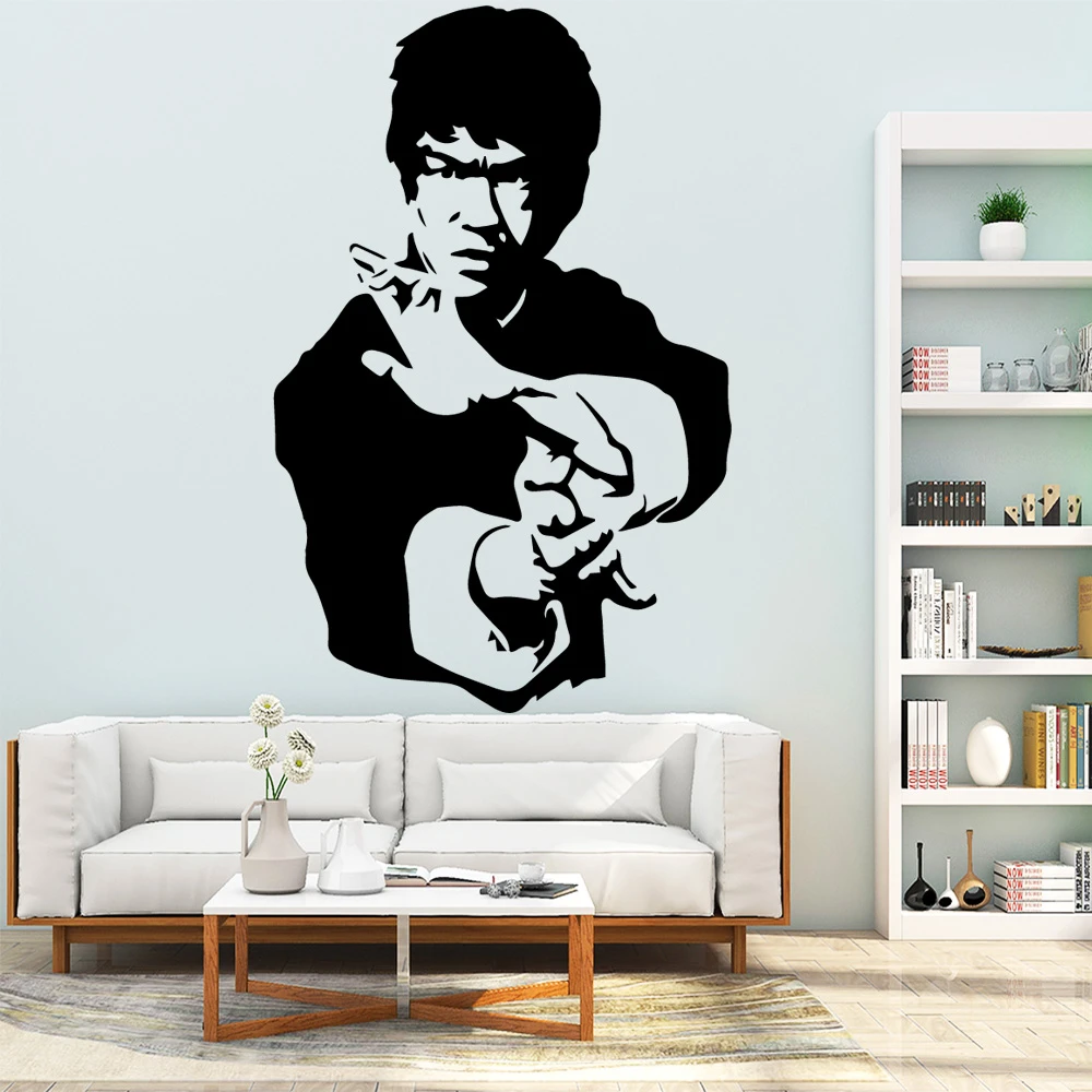 Bruce Lee Wall Stickers Self Adhesive Art Wallpaper Kids Room Nature Decor Removable Mural Wall Stickers Aliexpress