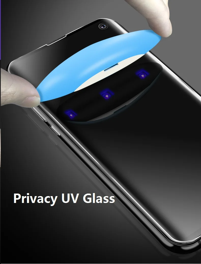 

UV Privacy Tempered Glass For Samsung Note9 8 Note10 pro Full Liquid Anti-Glare Screen Protector For Galaxy S8 S9 S10e Plus Glas