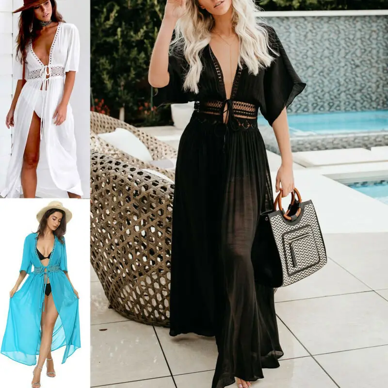 Plus Size S-XXXL Women Bathing Swimsuit Bikini Swimwear Wrap Pareo Cover Up Beach Dress Sarong 3