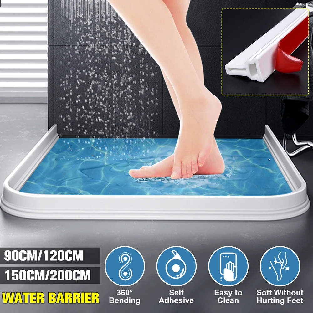 4 размера стопор для воды в ванной, водное отделение для сухого и мокрого ограждения от наводнения, резиновая плотина, силиконовый блокировщик воды, не скользит