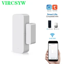 Vircsyw tuya inteligente wi fi porta sensor aberto/fechado detectores interruptor magnético janela sensor de segurança em casa alerta alarme segurança
