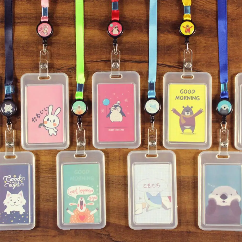 De dibujos animados lindo insignia Retractable titular de la tarjeta de enfermera exposición tirar Llavero con ID Tarjeta De Nombre titular de la placa de la Oficina de la escuela suministros
