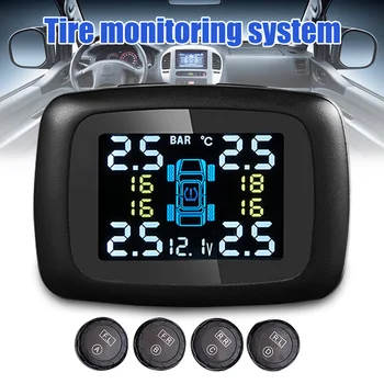 

Car Tire Pressure Monitoring System TPMS Digital Display Adjustable Screen 4 Sensors B88