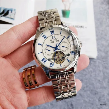 

Omega- Luxury Brand Ceramic Bezel Mens Mechanical 007 Automatic Movement Men Watch Designer Watches Wristwatches 413412