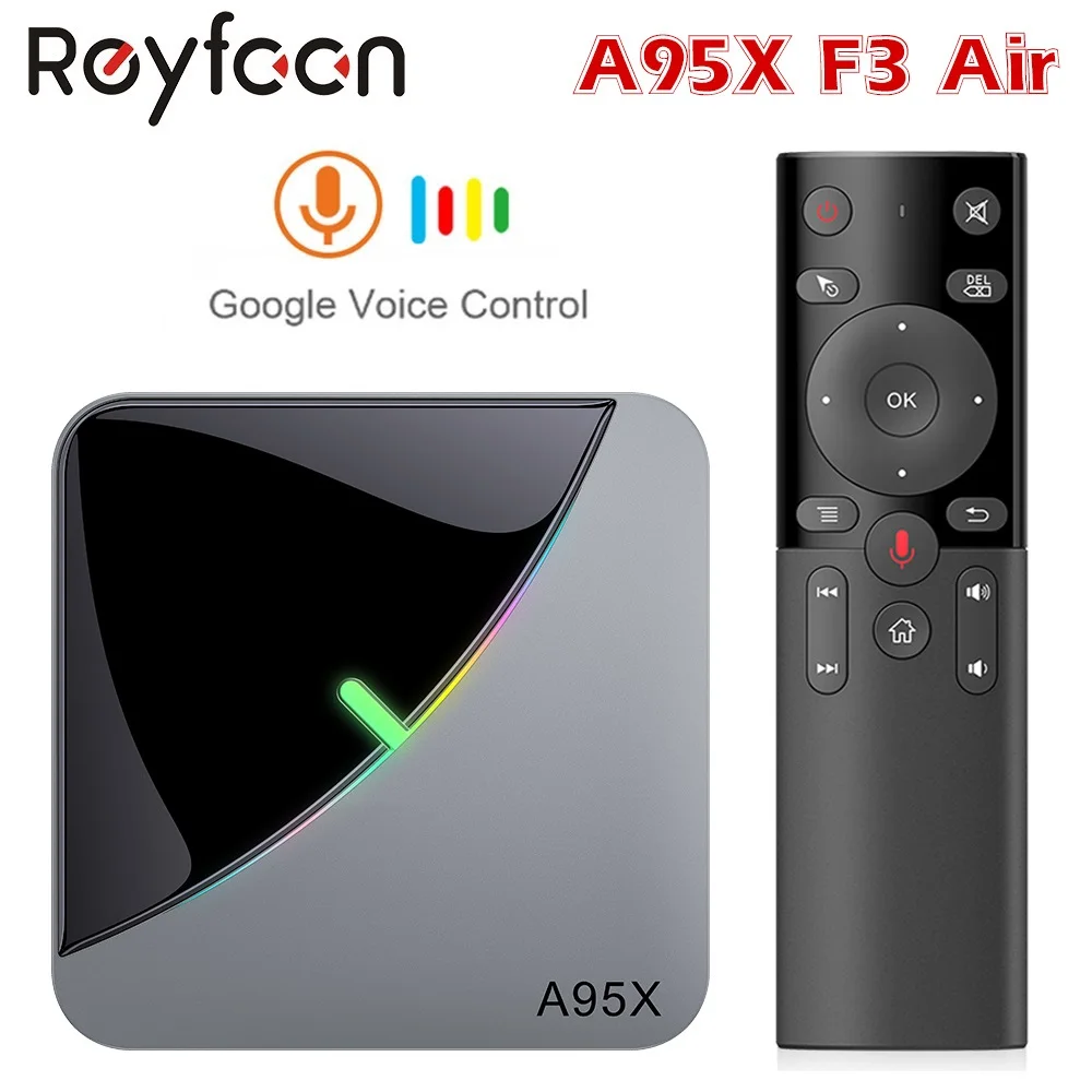 Android 9 0 RGB светильник Smart TV Box Amlogic S905X3 USB3.0 1080P H.265 4K 60fps Wifi Google Player Youtube A95X F3 Air 8K