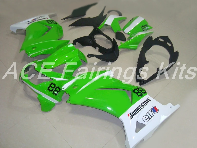 ABS обтекатель комплект для Kawasaki Ninja 250 EX250 ZXR250 2008- 08 09 10 11 12 13 14 Обтекатели(литье под давлением) зеленый на заказ