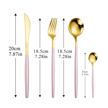 

Tableware Pink Gold Silverware Cutlery Set 304 Stainless Steel Forst Luxury Dinnerware Home Fork Spoon Knife Kitchen Dinner Set