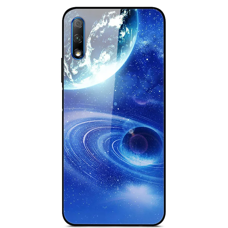 Для huawei Honor 9X чехол закаленного стекла крышка с пространство Распечатать чехол для телефона для Honor 9X силиконовый бампер чехол для huawei Honor9X 9 X