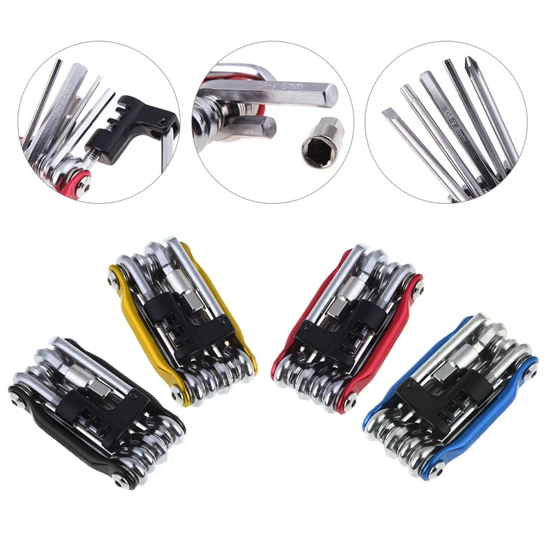 

Bicycle Multifunction Tool Kits Multitool Tire Repair Tool Set With Screwdriver Chain Extractor MTB Road Bike Outdoor Cycling