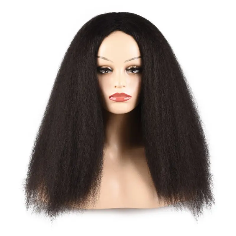 Black Wig African American Long Kinky Curly Heat Resistant Fiber Wigs For Black Women