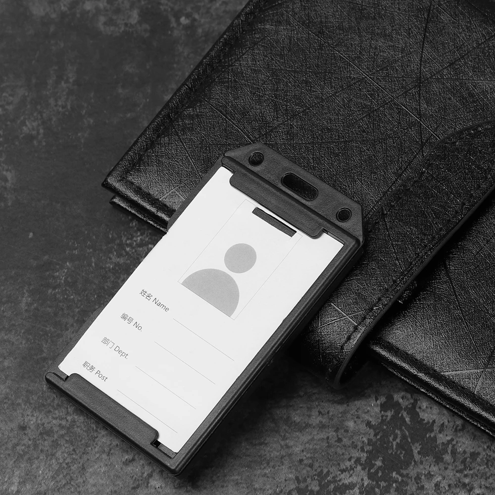 Portable Double Sided Hard Plastic Badge Work ID Card Holders Protector Case Cover Office School Supplies 1PC