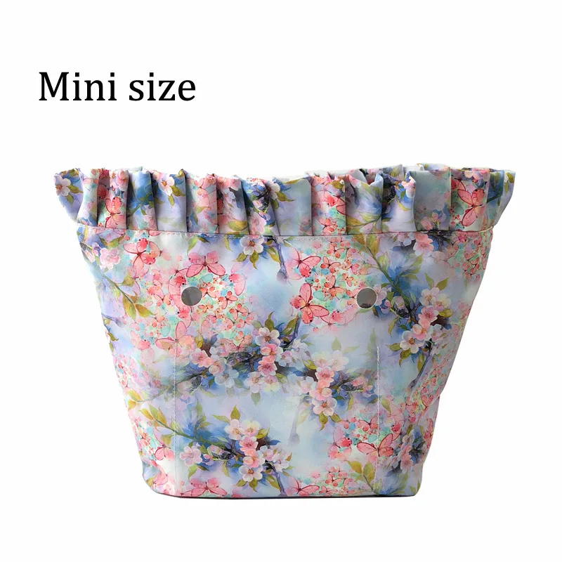 designer bags Floral Border Lining Colorful Print  Inner Zipper Pocket For Classic Mini Obag insert with inner waterproof coating for O bag wristlet corsage Totes