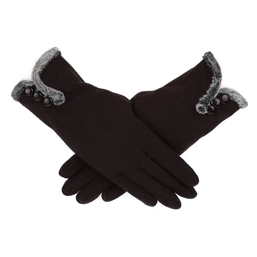 Guantes зимние кашемировые перчатки для женщин на открытом воздухе для вождения мотоцикла полный палец перчатки для смартфонов теплые рукавицы Тактические# BL5 - Цвет: Coffee