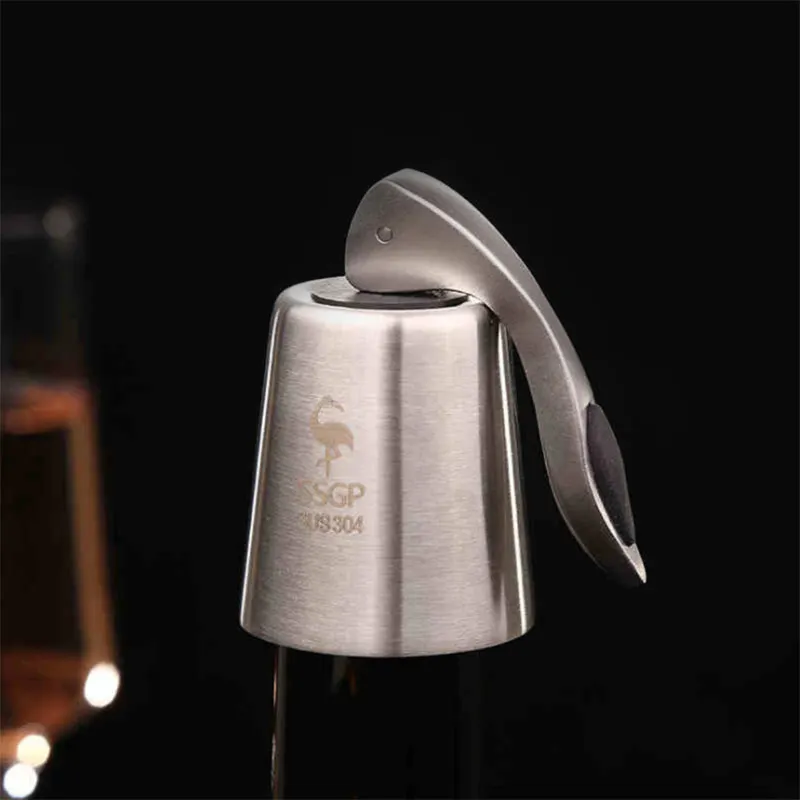 Silver Пресс-тип пробка для бутылки вина 304 нержавеющая сталь вакуумный упаковщик шампанского свежий Хранитель многоразовые бар крышка - Цвет: Silver
