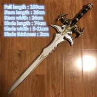 wow Arthas Menethil's Weapon Frostmourne Sword World of Frost Sad Sword Cos Weapon Toy Sword Children Simulation Weapon PU Prop 1
