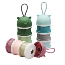 Красивый комплект из 3 Слои Портативный Newbon контейнер для детского питания коробка нагрудники с изображением мультипликационной свинки, Эфирное коробка для сухого молока для малышей формула контейнер для молока