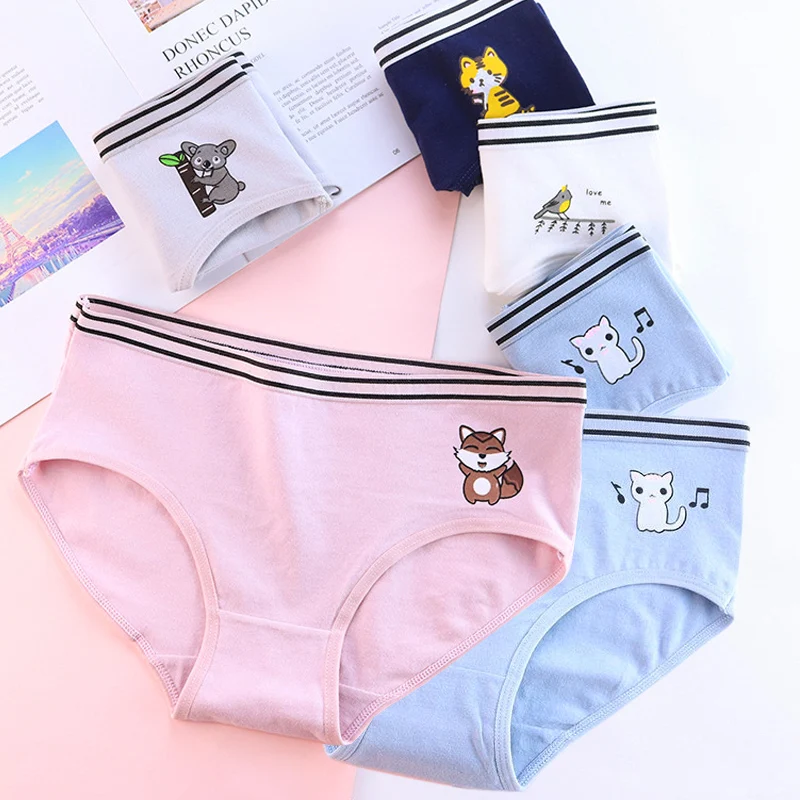 Cartoon Animals Panties Women Underwear New Fashion Cotton Gril Briefs Lovely Underwear Shorts Underpant Girls Cute Panty