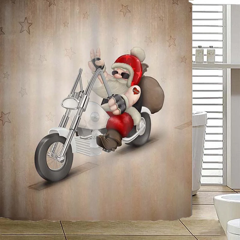 Christmas Shower Curtain Waterproof Shower Curtain High Quality Santa Claus Shower Curtain Can Be Customized for Home Decor