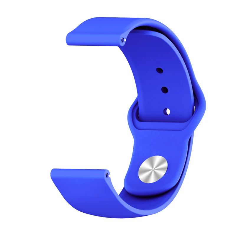 20 мм 22 мм цветной силиконовый ремешок для часов samsung Galaxy Watch Active 42 мм 46 мм gear S2 S3 ремешок Amazfit Bip 42/46 мм ремешок - Цвет ремешка: blue