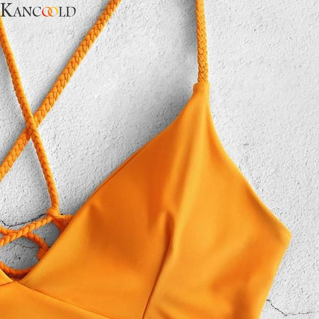 KANCOOLD, женский купальник, бикини, для девушек, с цветами, бикини, для пляжа, Раздельный купальник, высокая талия, собранный, модный, привлекательный, новая мода