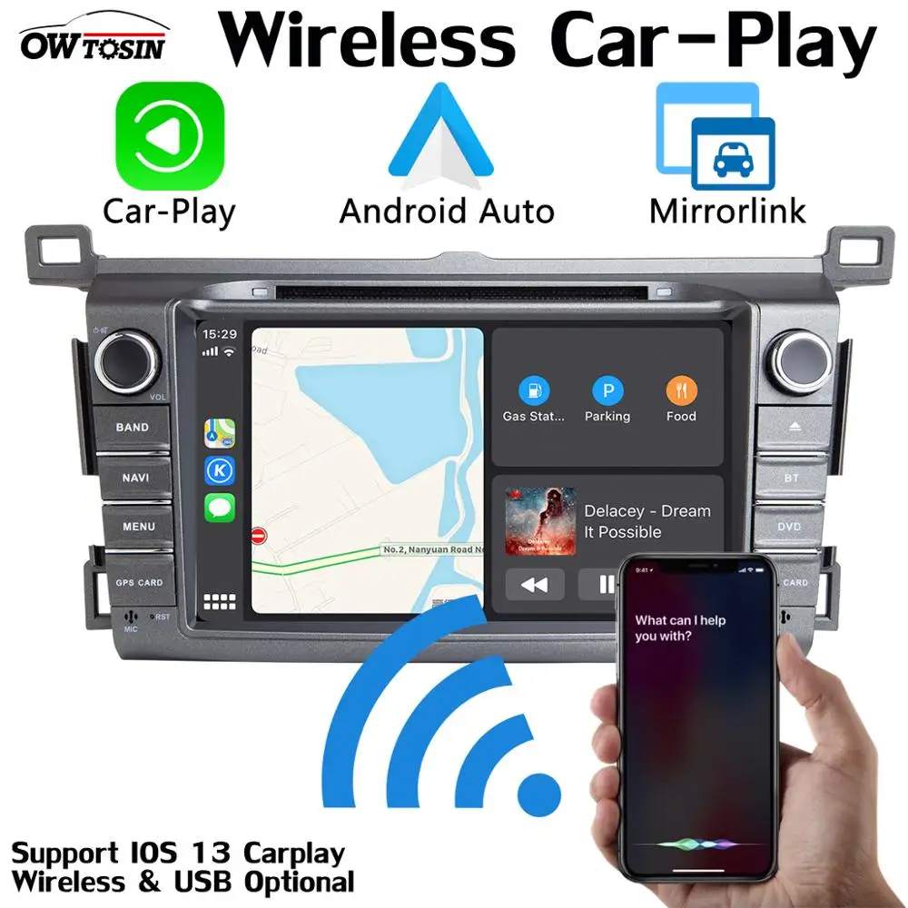 Автомобильный DVD плеер PX6 8 дюймов 4 Гб + 64 ГБ Android 9 0 для Toyota RAV4 RAV 2013 2019 стандартное
