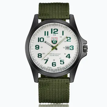 

2019 Men Nylon Band Military Watch Simple Casual Big Dial Analog Quartz Watch For Male Clock Army Green Nylon Strap Sport Watch