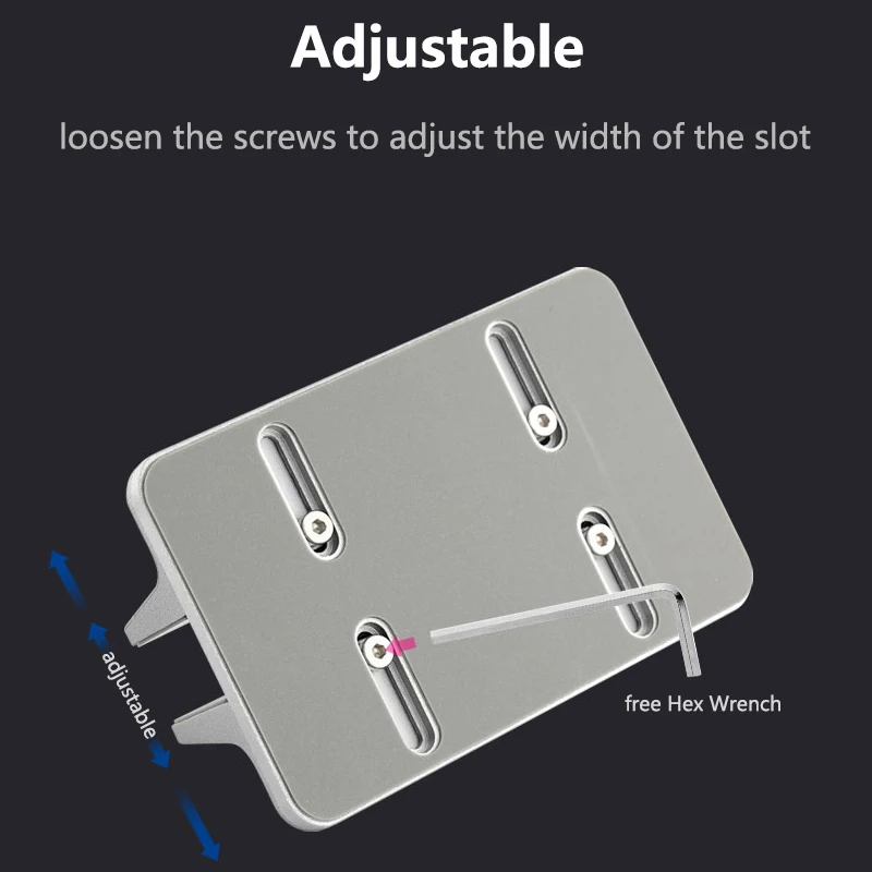 Metal Aluminum Alloy Vertical Stand Holder for Mackbook Air Pro Desktop Adjustable Laptop Notebook