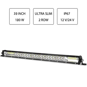 

LED Work Light 7"13"20" 60W 120W 180W Dual Row Ultra Slim LED Light Bar For ATV B36B