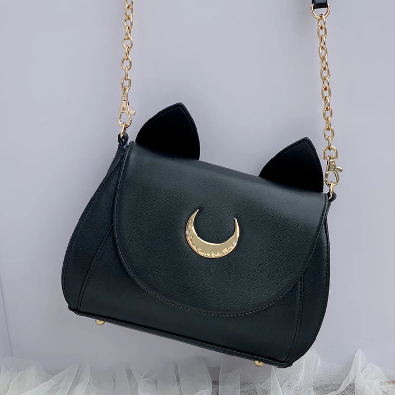 

2020 Xianjian Moon Luna Cat Purses Pu Leather Gothic Purse Cosplay Moon Sailor Bag Handbags Shoulder Bags for Women