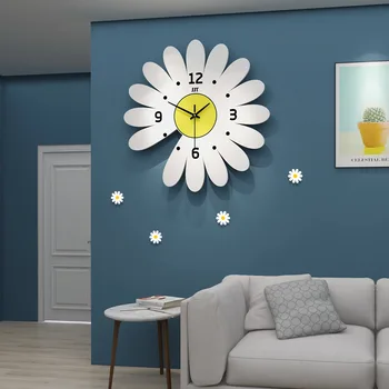 

Small daisy net red clock wall clock living room creative simple clock European home decoration personalized clock hot sale