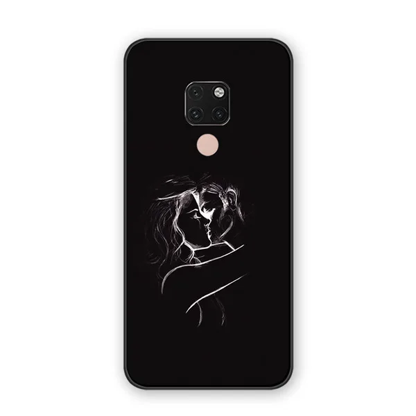 Чехлы для телефонов Line art Lovers Kiss Heart для huawei MATE 10 20 30 Lite huawei P30 P20 Pro P9 P10 Plus, задняя крышка Fundas - Цвет: 4