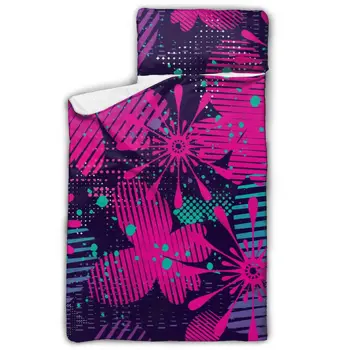 

Abstract Floral Butterfly Toddler Nap Mat Children's Sleeping Bag with Removable Pillow for Preschool Daycare and Sleepovers